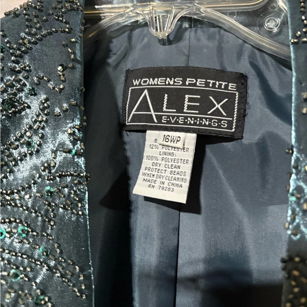 Alex Evenings Shimmering Teal Ensemble - Picture 3 of 13